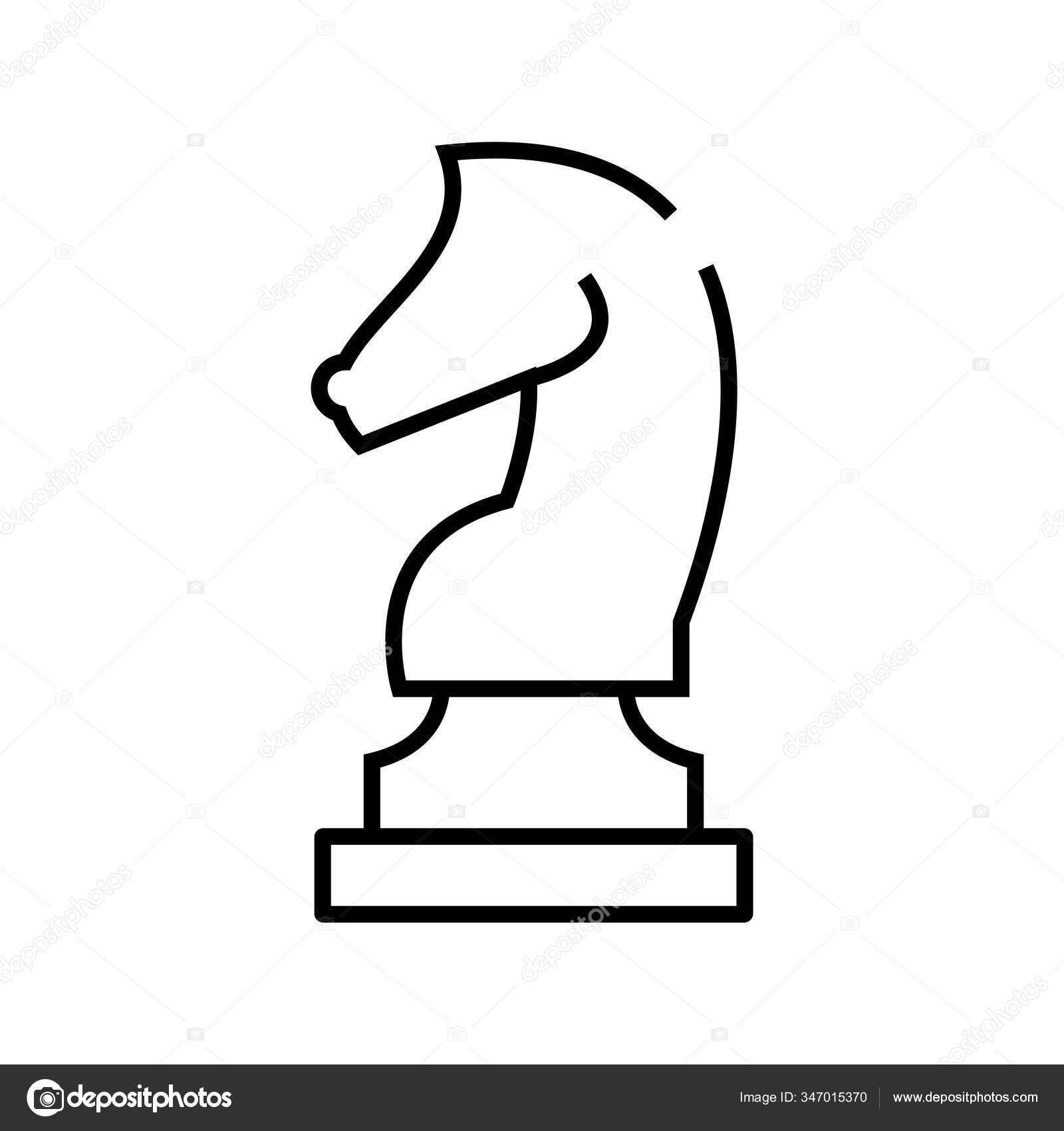 Ícone de linha de cavalo de xadrez, sinal de conceito, ilustração de vetor  de contorno, símbolo linear . imagem vetorial de gupusk© 347015370